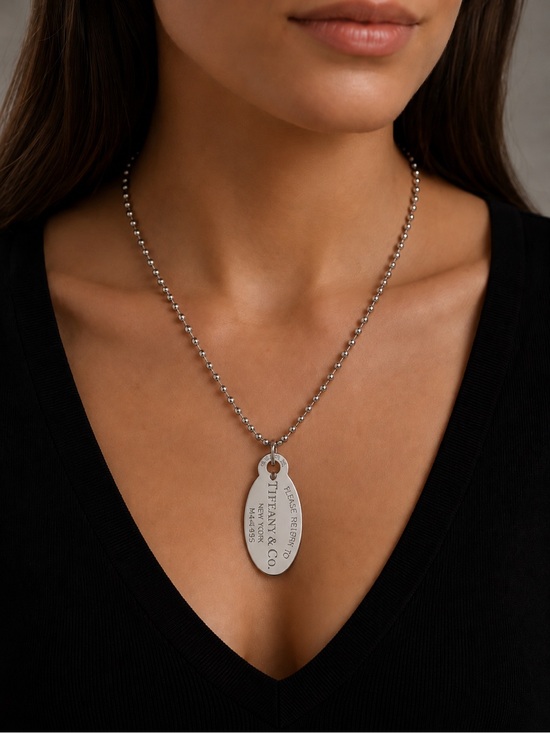 Tiffany & Co. Jewelry - Tiffany & Co. Large Dog Tag on Ball Chain